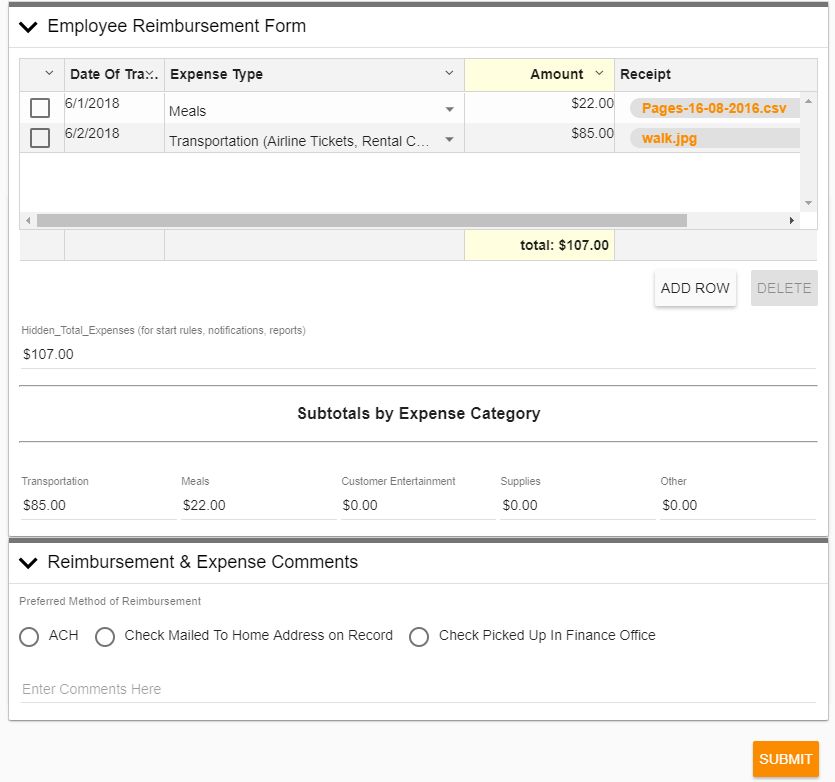 Employee Reimbursement Request – Integrify 7